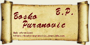 Boško Puranović vizit kartica